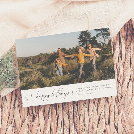 モダンミニマルHappy Holidaysスクリプトクリスマス シーズンカード