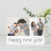 モダンミニマルHappy New Year Two Photo シーズンカード (スタンド正面)