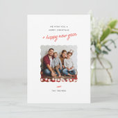 モダンミニマルHoliday Photo Card波形縁ど シーズンカード (スタンド正面)