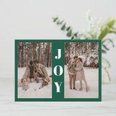 モダンミニマルJoy Christmas Green 3 Photo シーズンカード (スタンド正面)