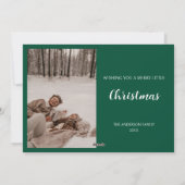 モダンミニマルJoy Christmas Green 3 Photo シーズンカード (裏面)