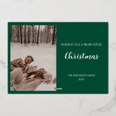 モダンミニマルJoy Christmas Green 3 Photo 箔シーズンカード (裏面)