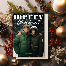 モダンミニマルMerry Christmas 1写真エレガント シーズンカード