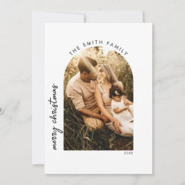 モダンミニマルMerry Christmas Arch写真 シーズンカード