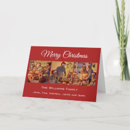 モダンミニマルMerry Christmas Family写真 シーズンカード