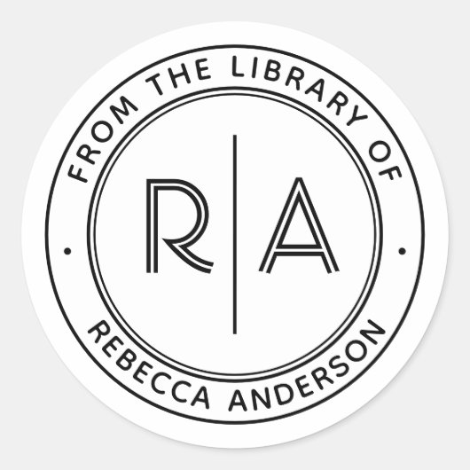 モダンミニマルMonogram The Library of Library ラウンドシール (正面)