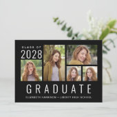 モダンミニマルPhoto Collage Black卒業 案内状 (スタンド正面)