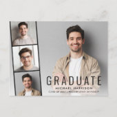 モダンミニマルPhoto Strip卒業式パーティー インビテーションポストカード (正面)