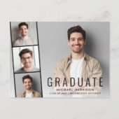 モダンミニマルPhoto Strip卒業式パーティー インビテーションポストカード (正面)