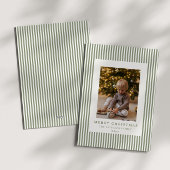 モダンミニマルPinstripe Christmas Family Photo シーズンカード