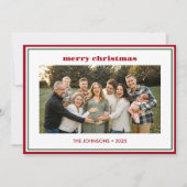 モダンミニマルRed縁ど Photo Holiday Card シーズンカード (正面)