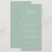 モダンミニマルSage Green結婚 Script メニュー (正面/裏面)