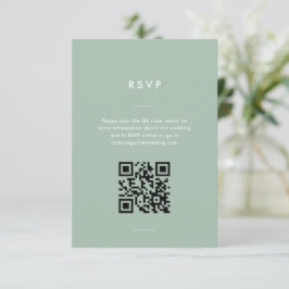 モダンミニマルSage Green結婚 Script 出欠カード