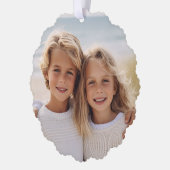 モダンミニマルSage Green – クリスマス3写真 オーナメントカード (左)