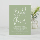 モダンミニマルSage Green Bridal Shower招待 招待状 (スタンド正面)