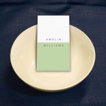 モダンミニマルSage Green Business Card