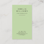 モダンミニマルSage Green Business Card 名刺 (裏面)