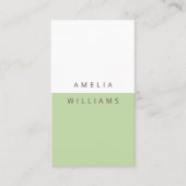 モダンミニマルSage Green Business Card 名刺 (正面)