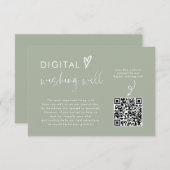 モダンミニマルSage Green Honeymoon Fund QRコード エンクロージャーカード (正面/裏面)