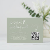 モダンミニマルSage Green Honeymoon Fund QRコード エンクロージャーカード (スタンド正面)