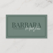 モダンミニマルSage Green QRコード 名刺 (正面)