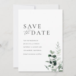 モダンミニマルsage green save date card 招待状