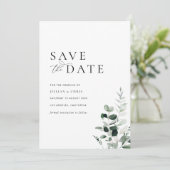 モダンミニマルsage green save date card 招待状 (スタンド正面)