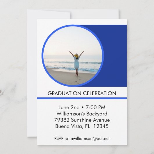 モダンミニマルScript Graduation Partyの写真 招待状 (裏面)