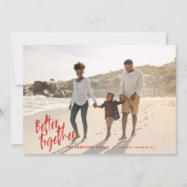 モダンミニマルScript Holiday Photo シーズンカード
