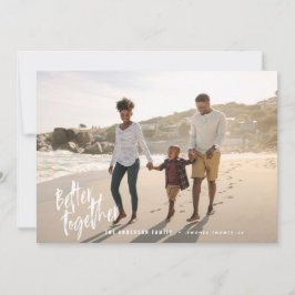 モダンミニマルScript Holiday Photo シーズンカード