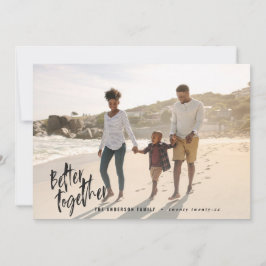 モダンミニマルScript Holiday Photo シーズンカード
