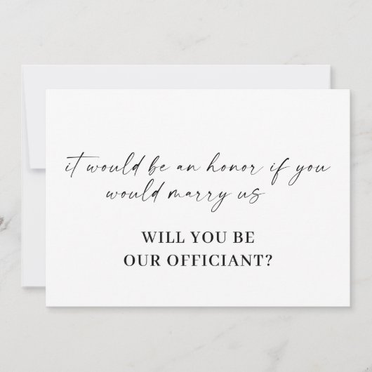 モダンミニマルScript Officiant Proposal Card 招待状 (正面)