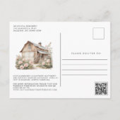 モダンミニマルScript Photoシンプル結婚's 案内ポストカード (裏面)