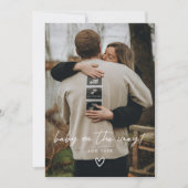 モダンミニマルScript Photo Pregnancy 案内状 (正面)