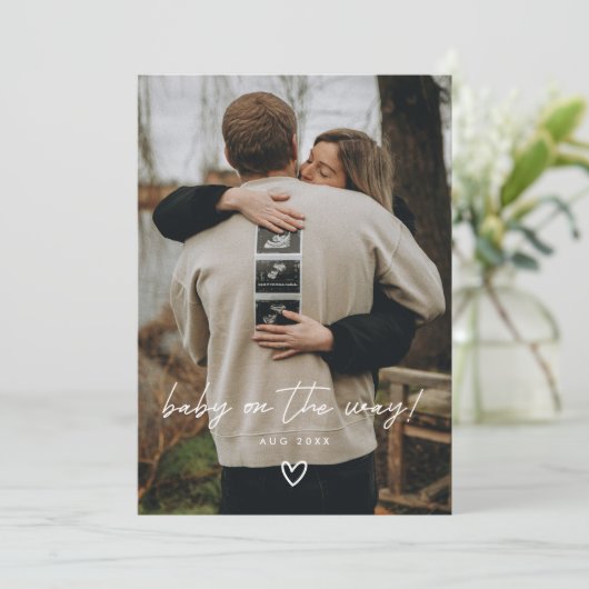 モダンミニマルScript Photo Pregnancy 案内状 (スタンド正面)