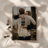 モダンミニマルScript Photo Pregnancy 案内状