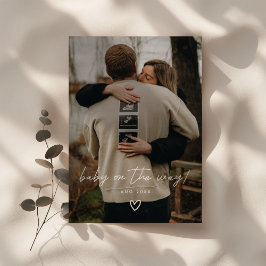 モダンミニマルScript Photo Pregnancy 案内状