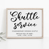 モダンミニマルScript Shuttle Service結婚の標識 ポスター