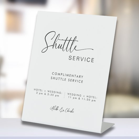 モダンミニマルScript Shuttle Service結婚の標識 台座サイン
