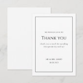 モダンミニマルScript White Frameムスリム結婚ズ サンキューカード (正面/裏面)