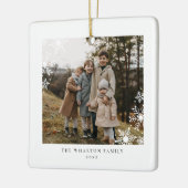 モダンミニマルSnowflake Family Two Photo セラミックオーナメント (左)