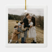 モダンミニマルSnowflake Family Two Photo セラミックオーナメント (裏面)