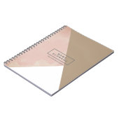 モダンミニマルTaupe Coffee Geometric Spiral写真 ノートブック (左側)