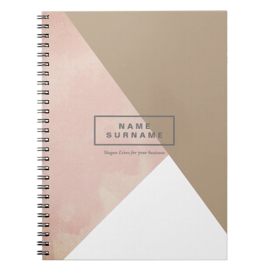 モダンミニマルTaupe Coffee Geometric Spiral写真 ノートブック (正面)