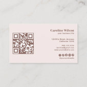 モダンミニマルTerracotta QRコードプロフェッショナル 名刺 (裏面)