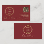 モダンミニマルTerracotta QRコード 名刺 (正面/裏面)