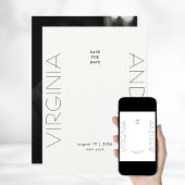 モダンミニマルTyographyのビッグネーム写真 セーブザデート