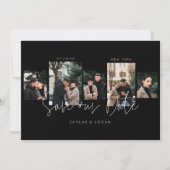 モダンミニマルTypographic Photo Collage Black セーブザデート (正面)