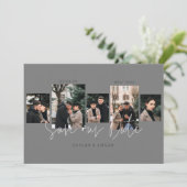 モダンミニマルTypographic Photo Collage Gray セーブザデート (スタンド正面)