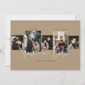 モダンミニマルTypographic Photo Collage Tan セーブザデート (正面)